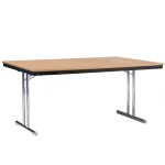 Klapptisch, 200x70 cm (B/T), 72 cm hoch, T-Fuß, Gestell Chrom, Stahlzarge, 